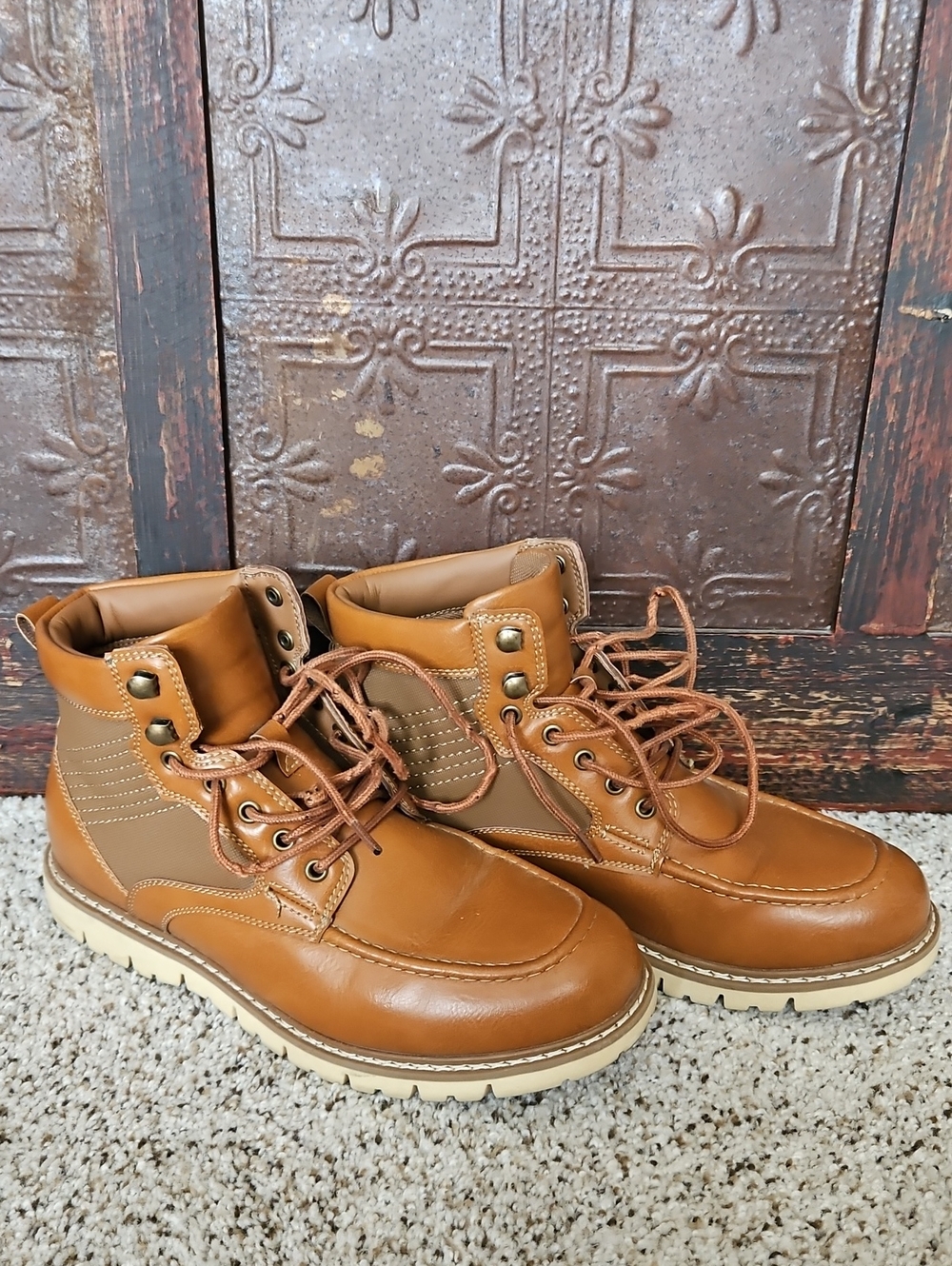 Steve Madden Men's Tan/Brown Lace-Up Boots